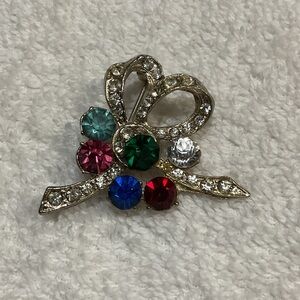 Elegant Multicolor Crystal Brooch